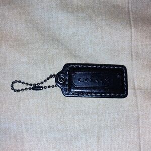 Coach Black Leather Bag Tag